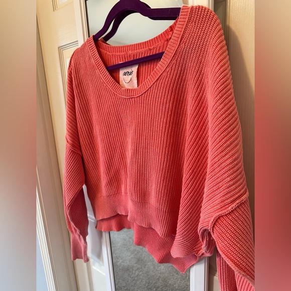 EUC🧡Aerie Beyond Cropped Sweater S Haute Coral - Picture 8 of 9